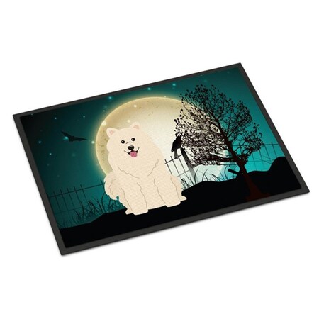 Carolines Treasures Halloween Scary Samoyed Indoor or Outdoor Mat, 24 x 0.25 x 36 in. BB2220JMAT
